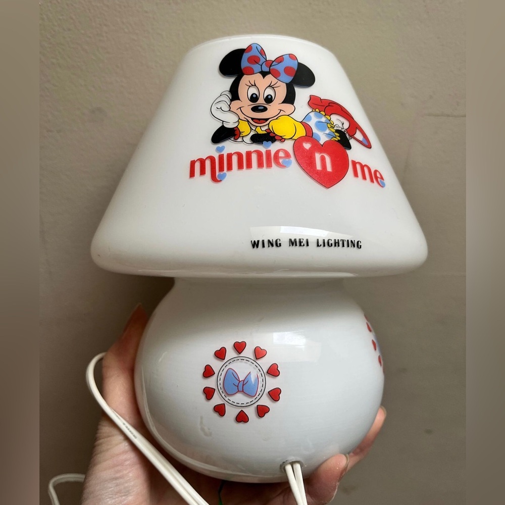 Vintage disney glass table lamp desk lamp Minnie Mouse - Picture 4 of 10